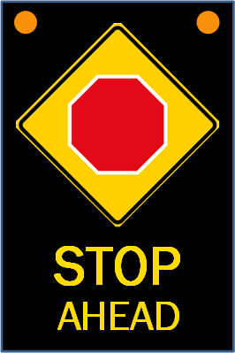 Active Stop Ahead Sign